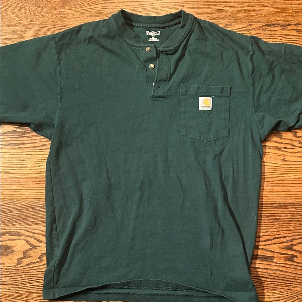 Carhartt Men's Dark Green Button Down Shirt